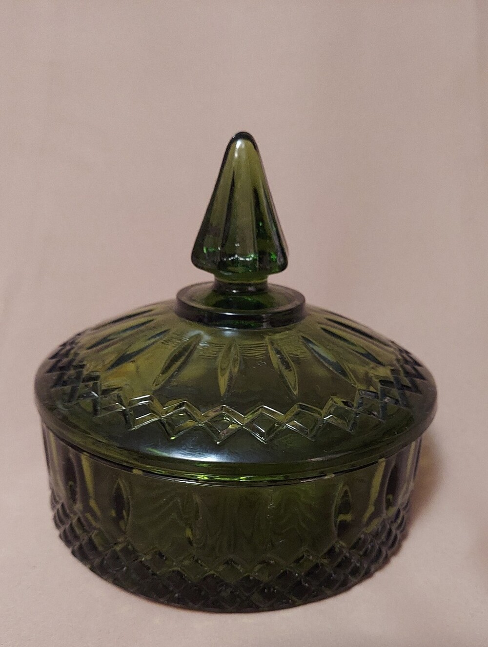 Vintage Indiana Glass "Princess" Pattern Covered Candy Dish